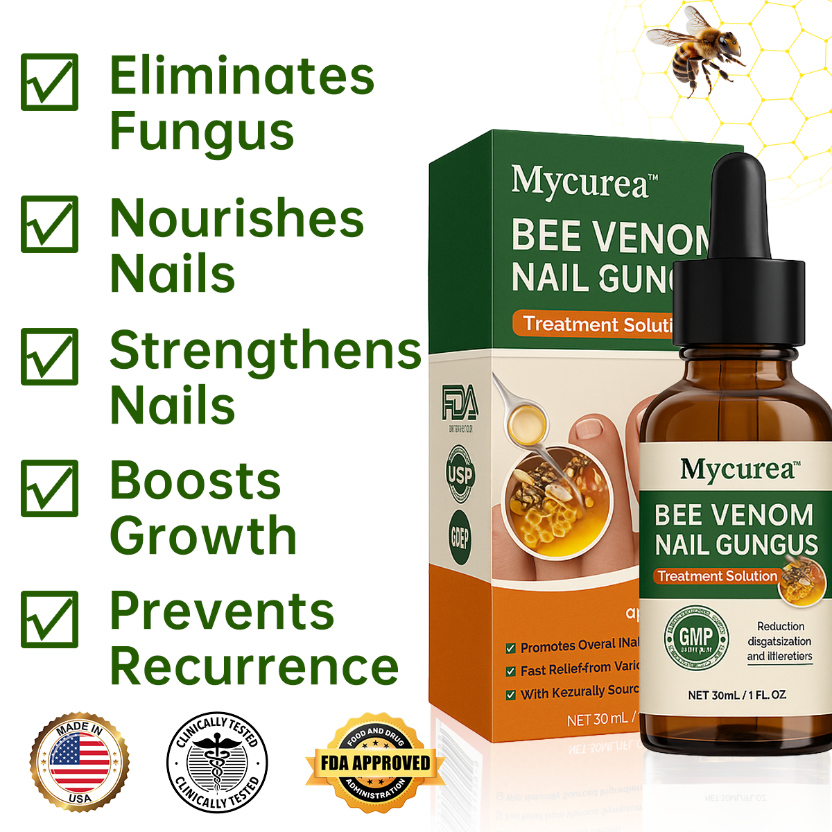 💔 Mycurea™ Bee Venom Nail Fungus Treatment Liquid